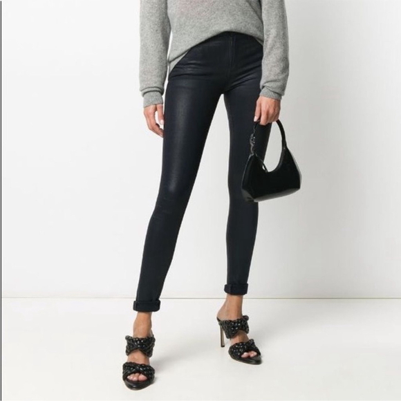 Citizens of Humanity Rocket High Rise Wax Coated Leatherette Skinny Jeans - Picture 3 of 14